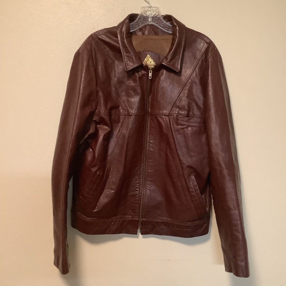 CG vintage Real leather Mott bikecore retro brazil‎ made maroon size 44 jacket